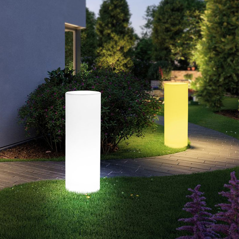 LED Outdoor Garden Art Διακόσμηση φώτα RGB Χρώμα Αλλαγή κυλινδρικό δάπεδο Λάμπα μπαταρία Powerproof με τηλεχειριστήριο για διακόσμηση κήπου, εμπορικό, γάμο, γιορτή